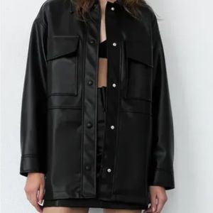 Zara Faux Leather shacket